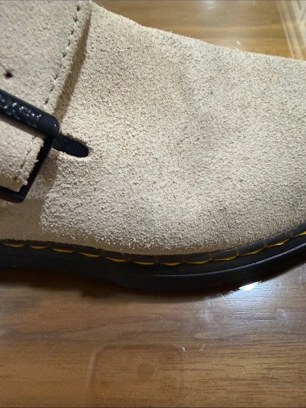 Dr. Martens Beige Suede Slip-On Clog with Strap Men’s 6 Women’s 7